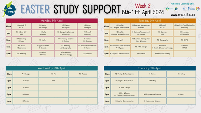 Week 2 Timetable